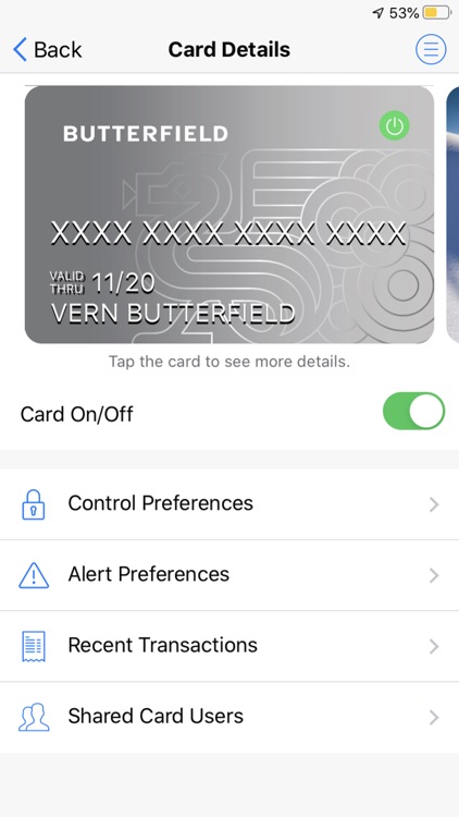 Butterfield Card Alerts