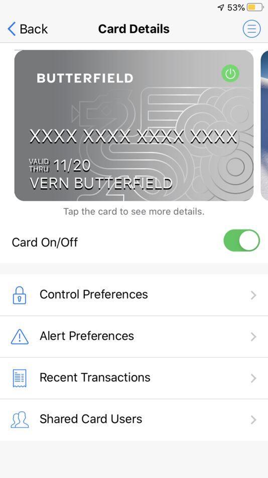#3. Butterfield Card Alerts (iOS) โดย: The Bank of N. T. Butterfield & Son Ltd.