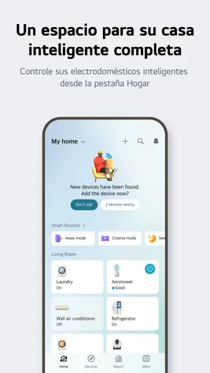 Captura de pantalla de LG ThinQ en iPhone 2
