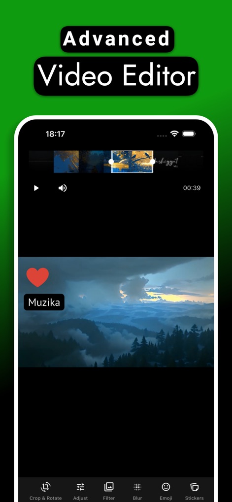 Offline Music Player - Muzika - This tool includes an advanced video editor, empowering users to enhance visuals with powerful features like cropping, rotation, and creative stickers.