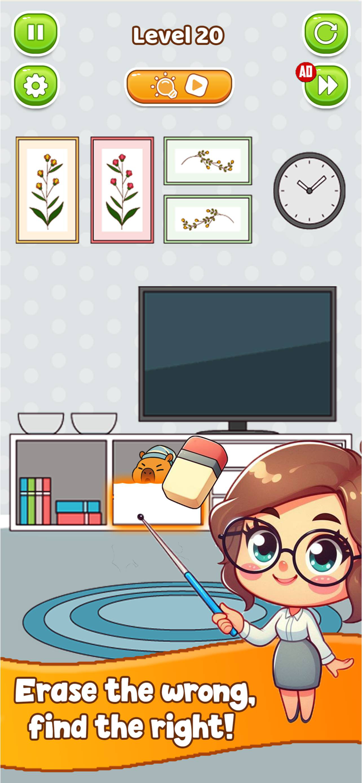 擦除寻找水豚谜题 screenshot 4
