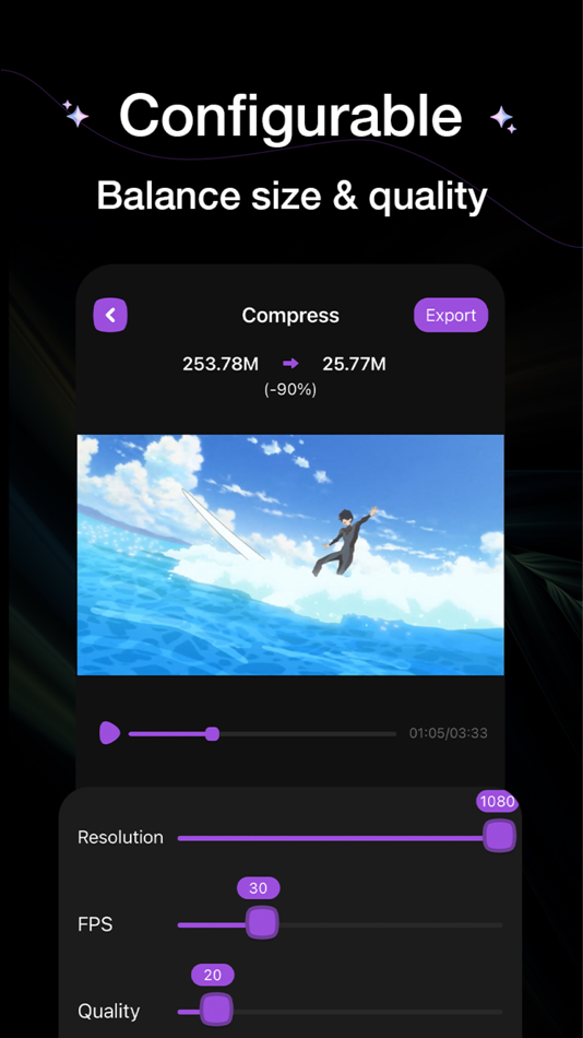 #3. Video Compressor: HQ Compress (iOS) 由: LightByte Co., Ltd.