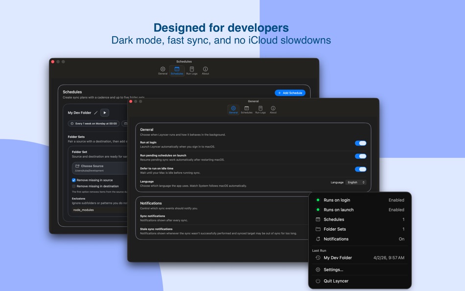 #5. Lsyncer: Dev Folder Sync (macOS) De: Syntanea