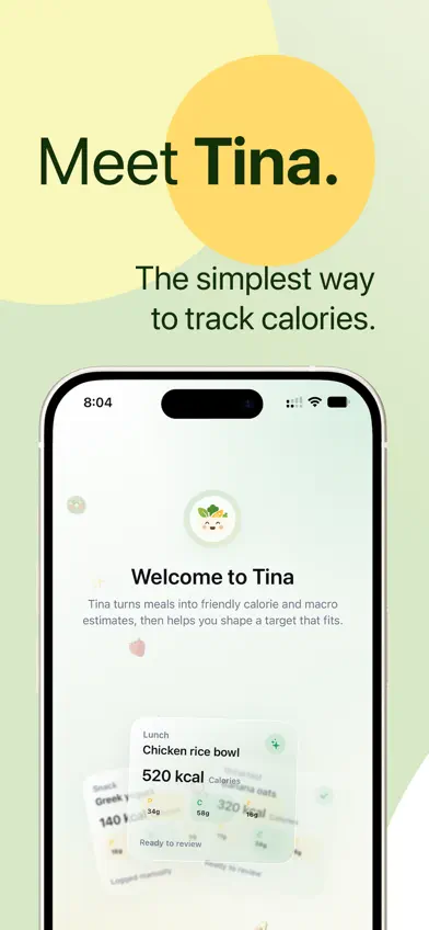Tina - Calorie Tracker screenshot 1