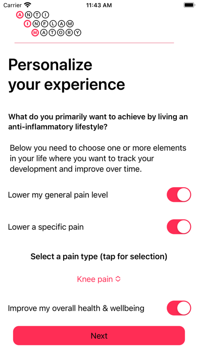 AIM: Anti-inflammatory life Screenshot