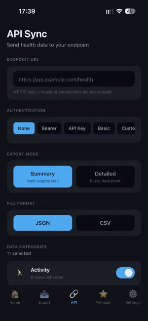 Health Exporter & Sync screenshot 3