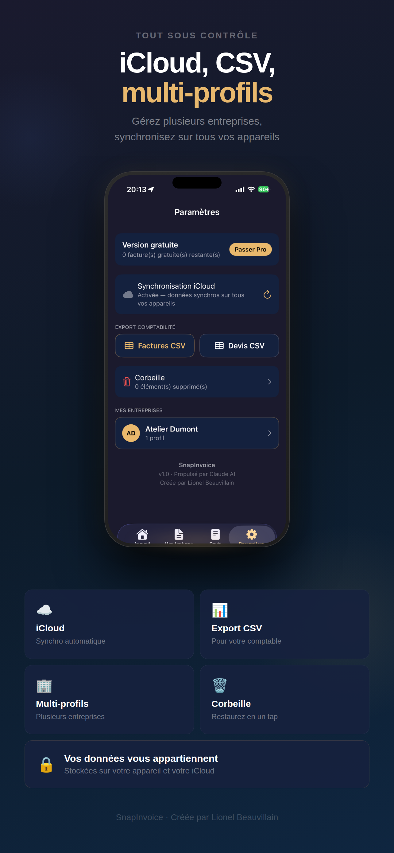 SnapInvoice - Factures IA