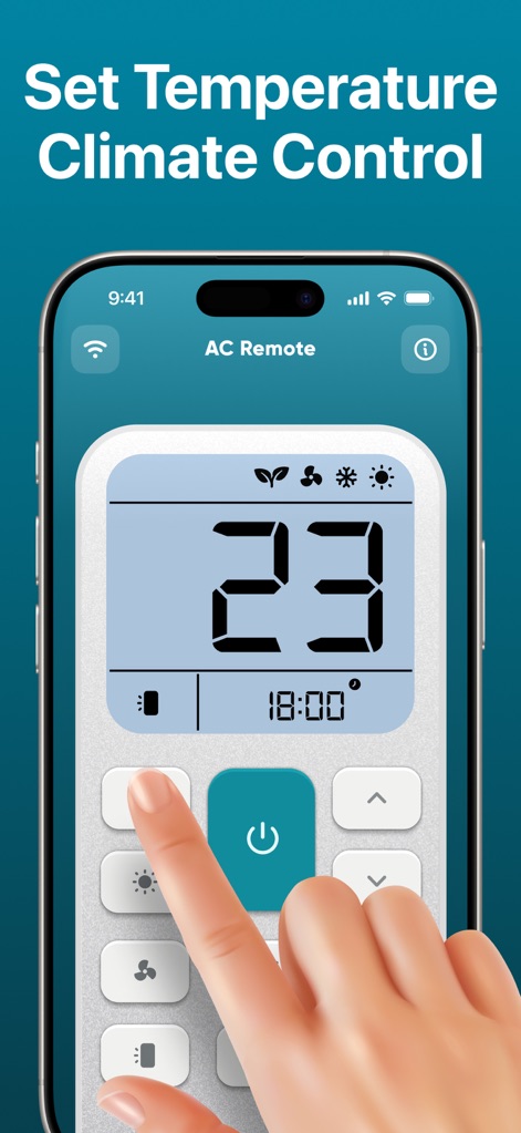 AC Remote・Air Conditioner - Users gain precise control over their environment through the large digital temperature display and dedicated mode selection icons, allowing for instant adjustments to their desired climate.