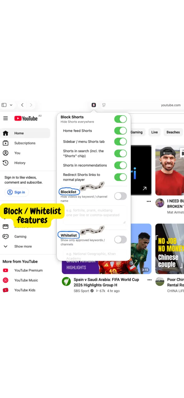 Screenshot #2 pour No Shorts for YouTube
