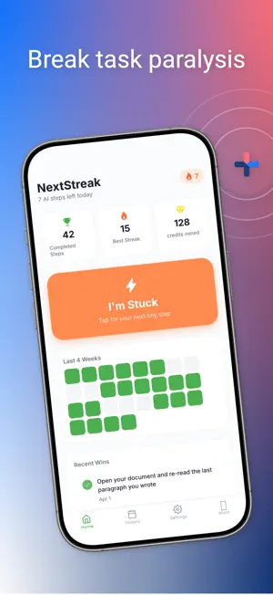 Next Streak – ADHD Next Step screenshot 1