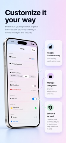 Monli: Subscriptions screenshot