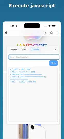 Capture d'écran de Web Inspector For Safari sur iPhone 4