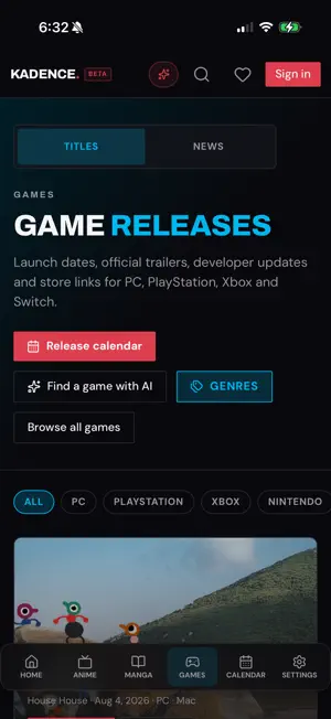 Kadence: Anime & Game Releases screenshot 4