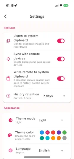 Скриншот Linkboard - Буфер обмена P2P на iPhone 4