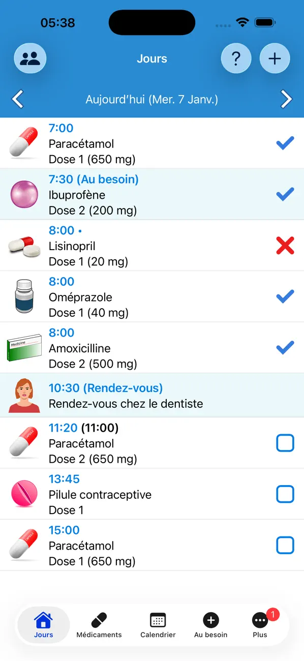 Screenshot #1 pour Rappel de Médicament, Pilule
