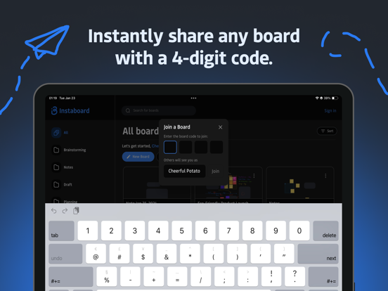 Instaboard: Whiteboard & Plan iPad screenshot 3 - Productivity app