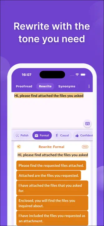 Proofreader AI Grammar Checkerのスクリーンショット（2/8）