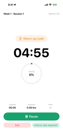 JogCamp - Run-Walk Plan iPhone screenshot