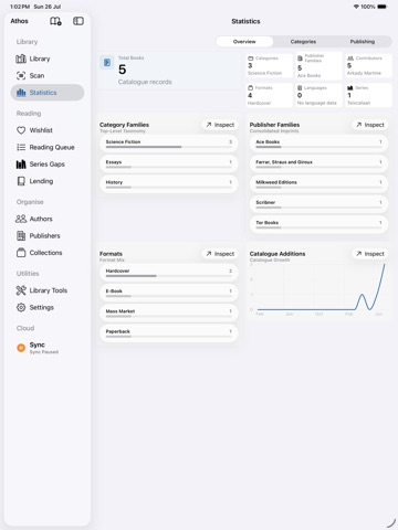 Athos Book Tracker & Bookshelf iPad screenshot