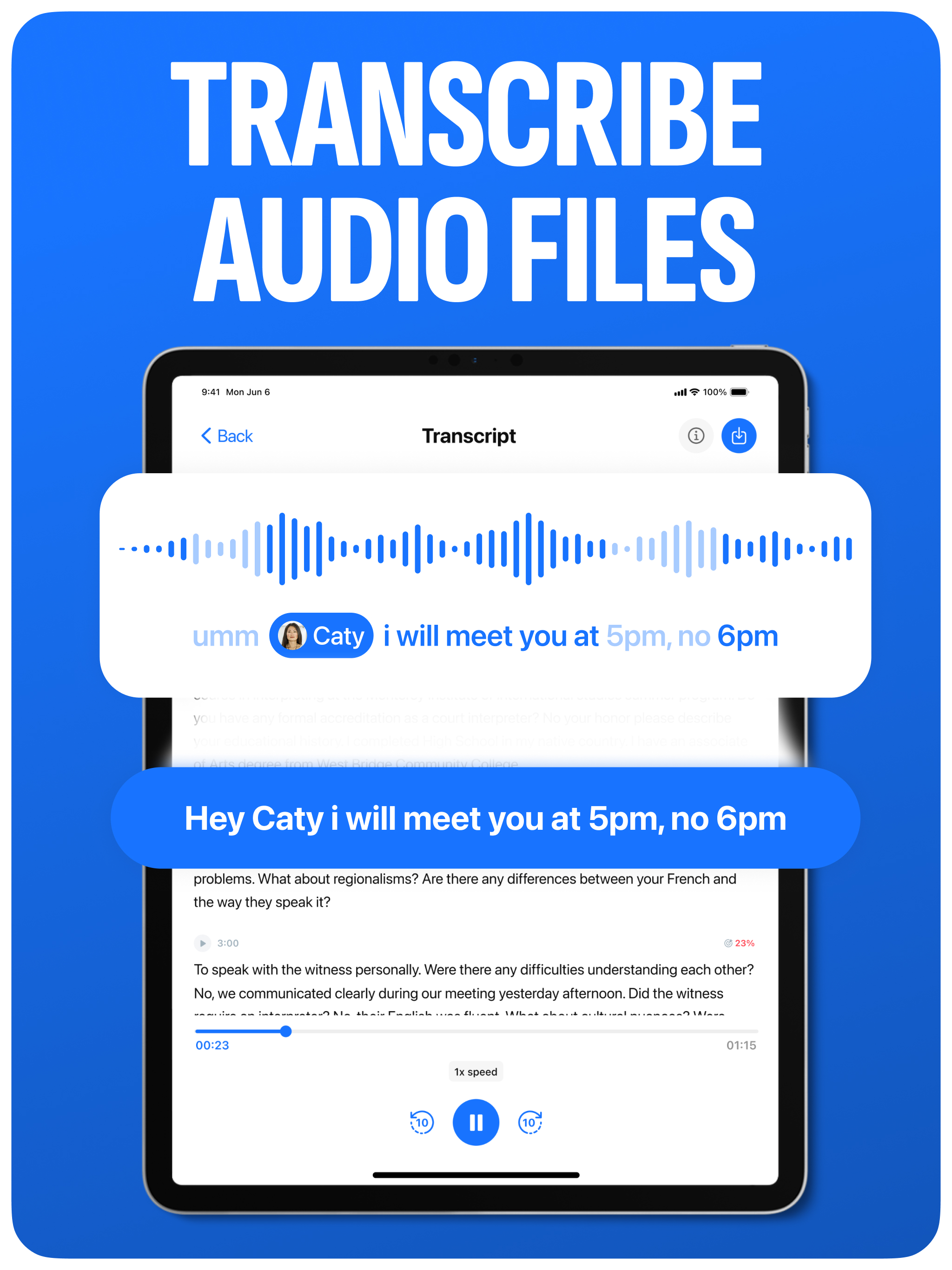 Speech to Text & Transcriber
