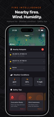 Wildfire monitor - Pyriskopos iPhone screenshot