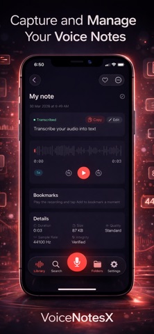 VoiceNotesX: Audio Recorder iPhone screenshot