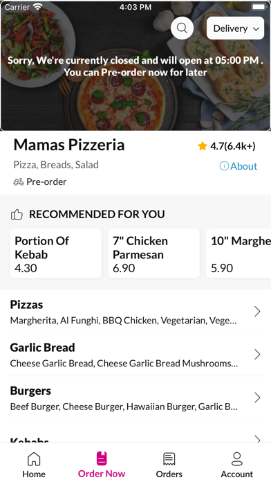 Mamas Pizzeria Screenshot