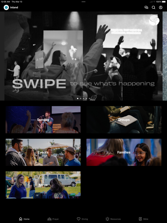 Inland Vineyard Church iPad screenshot 1 - Education app