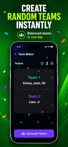 Winner Picker: Names & Teams iPhone screenshot