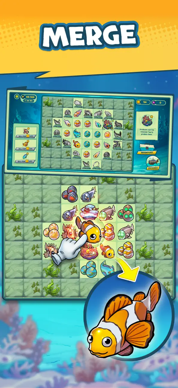 Submarine Quest: Merge&Explore Hack screenshot 2 - iOS game interface