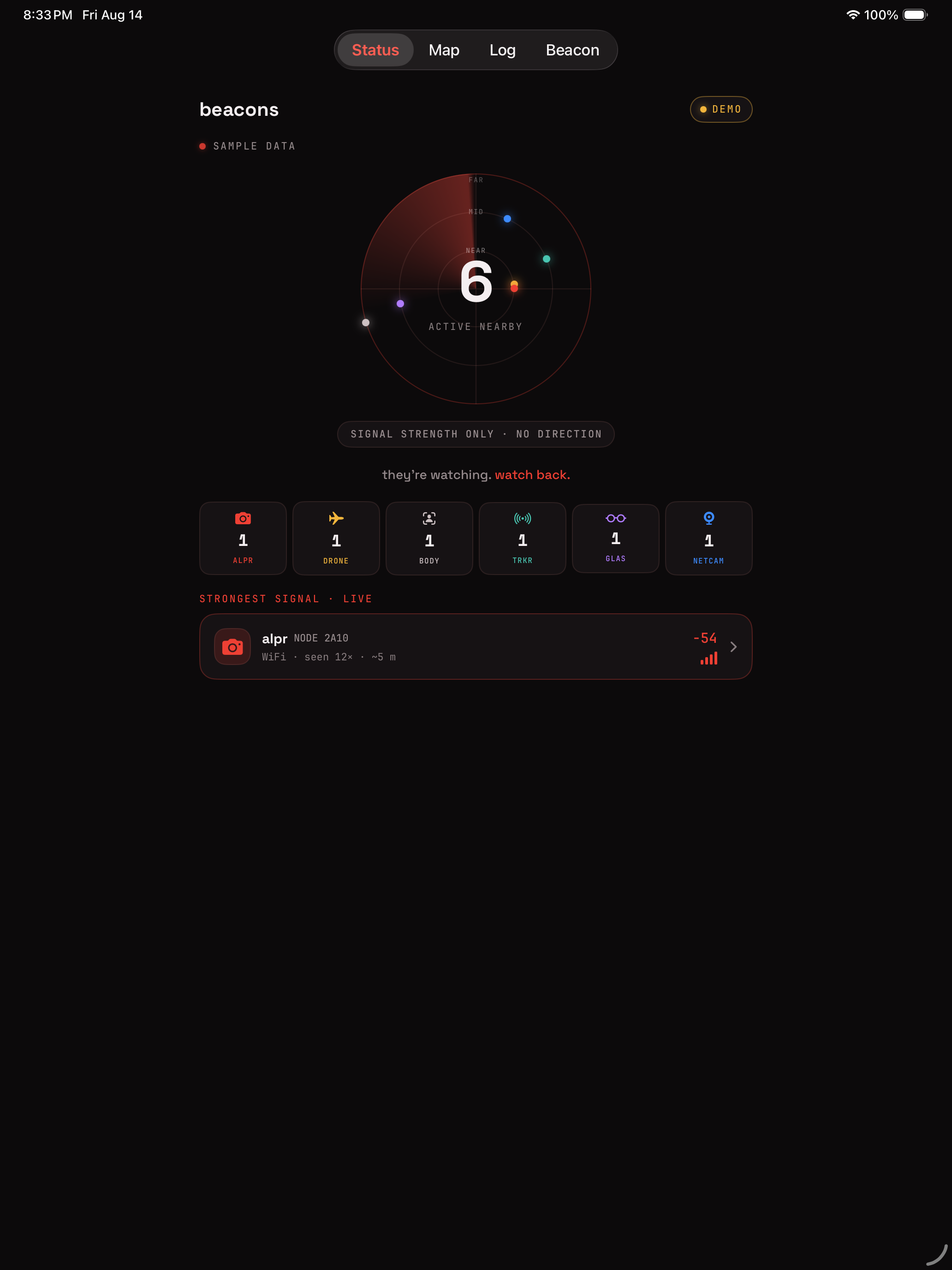 beacons: surveillance scanner screenshot 8