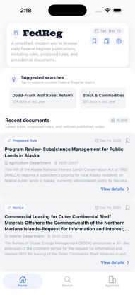 FedReg: Federal Register View screenshot 1