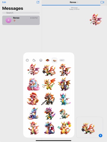 Rainbow Dragon Stickers iPad screenshot