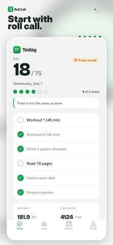 Roll Call — 75-Day Challenge Screenshot 1 of 5