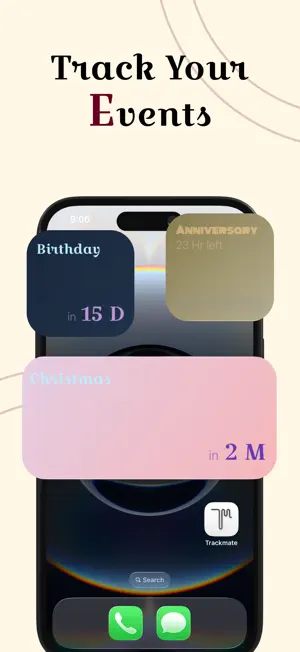Trackmate - widget & countdown screenshot 1