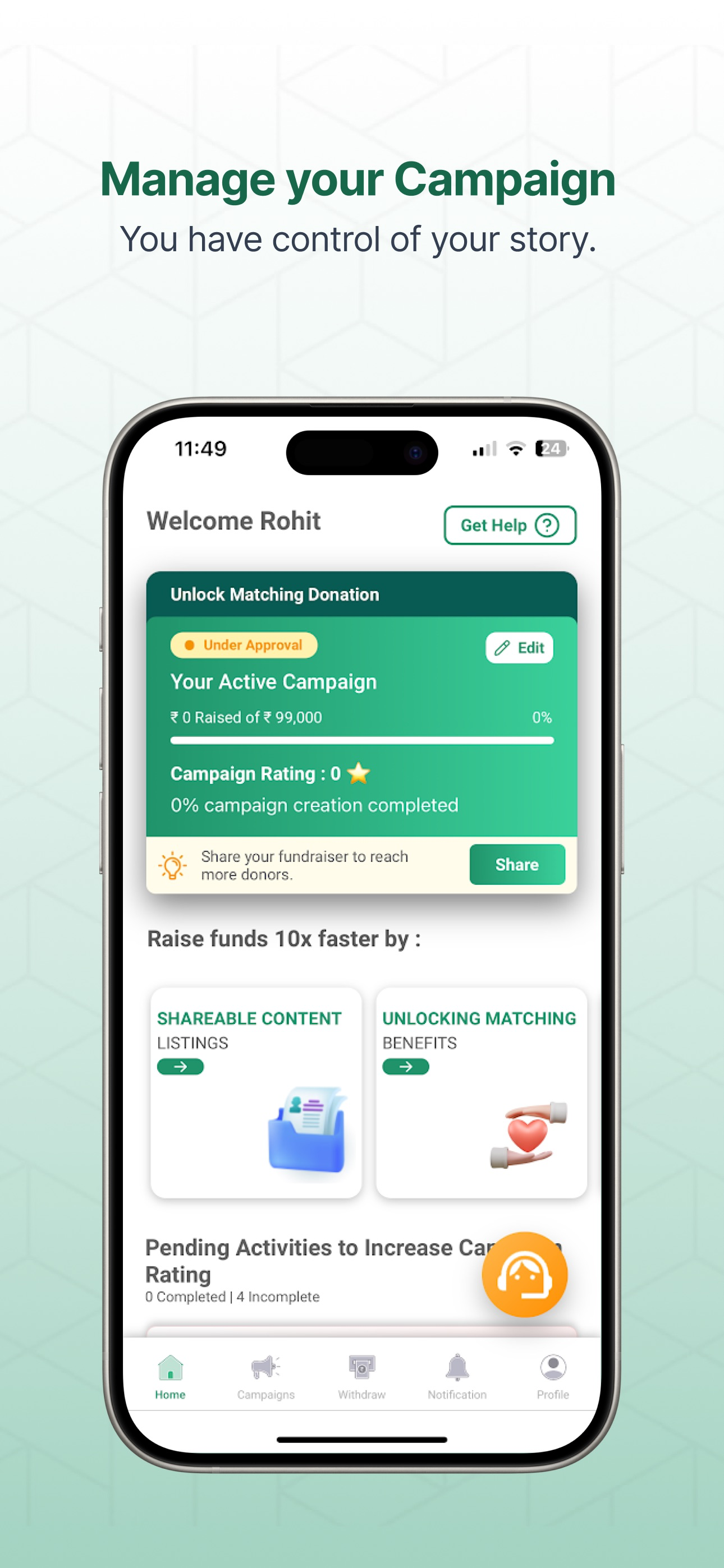 Impact Guru: Campaigner App screenshot 3