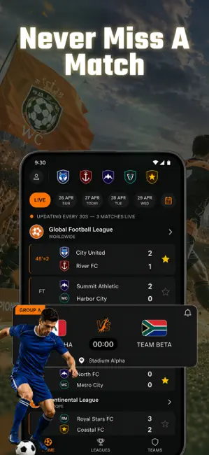 Live Score: Football Result iPhone screenshot 1