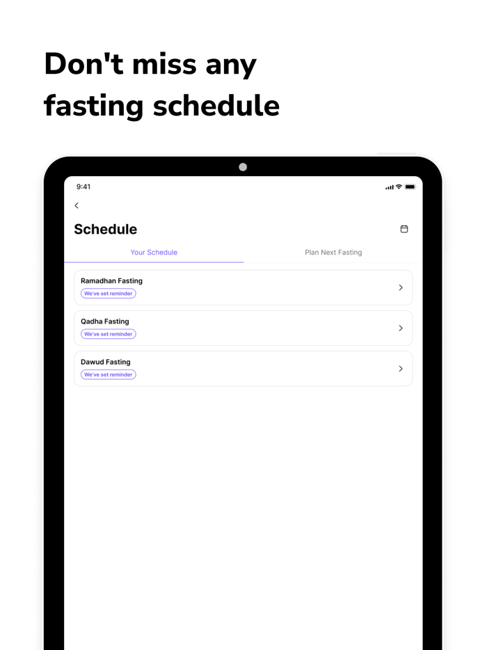 Muslim Fasting Calendar Alarm