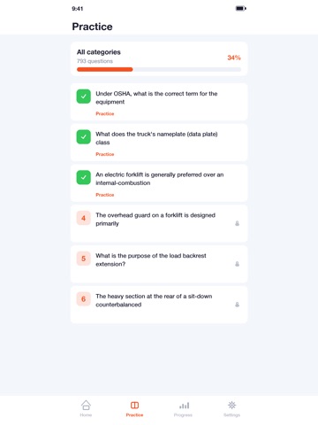 OSHA Forklift Cert iPad screenshot