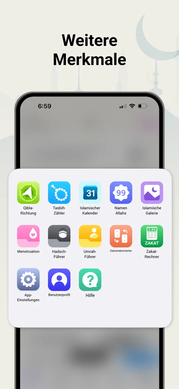 Athan: Ramadan 2026 in Deutsch iPhone App Screenshot 2 – Nachschlagewerke