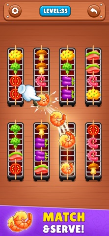 Food Sort: BBQ Skewer Puzzle iPhone screenshot