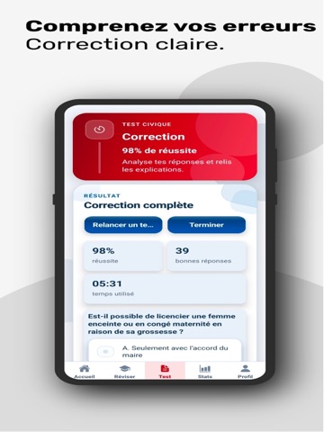 France Civique : Test & Quiz iPad screenshot