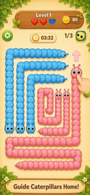Caterpillar Escape Puzzle Game screenshot 1