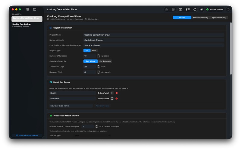 Media Estimator screenshot