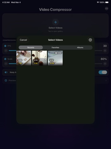 Batch Compress Videos - Shrink iPad screenshot