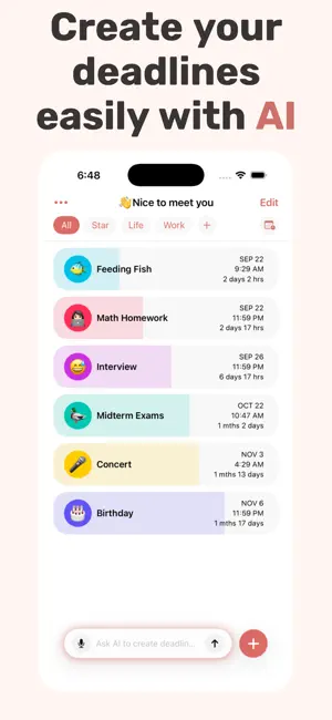 Deadline Dash - AI ToDo, Goals screenshot 1