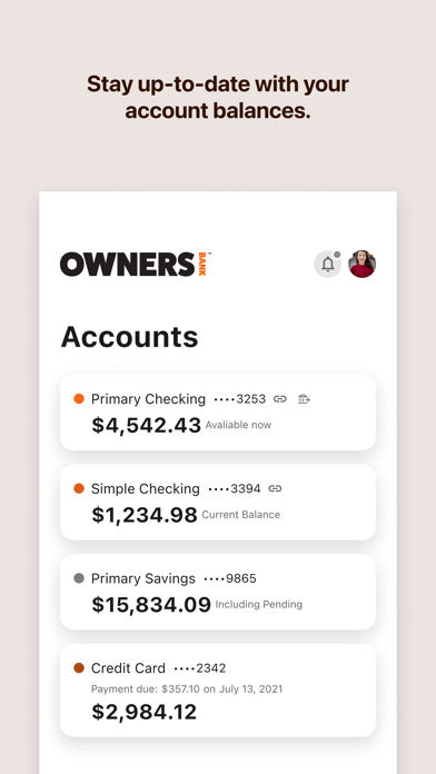 Owners Bank Screenshot