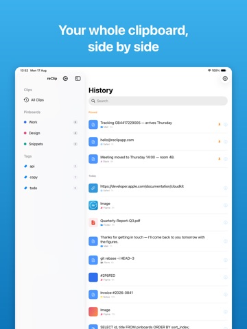 reClip – Clipboard iPad screenshot
