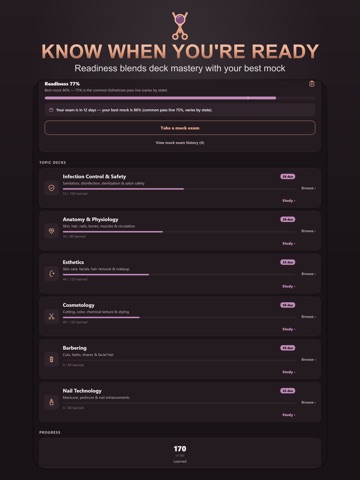 Esthetician State Board Exam iPad screenshot