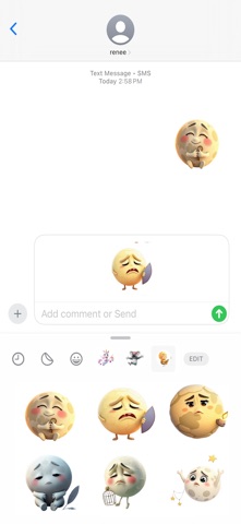 忧郁月亮贴纸 screenshot